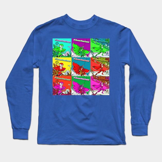 Choose Your Santa Pop Art! Long Sleeve T-Shirt by Jokertoons